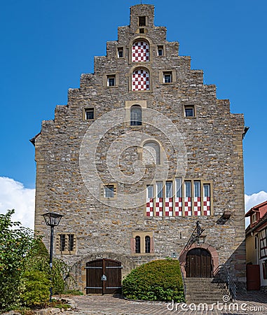 The historic stone house built in 1200ÃŸ in Bad Wimpfen. Neckar Valley, Kraichgau, Baden-WÃ¼rttemberg, Germany, Europe Editorial Stock Photo